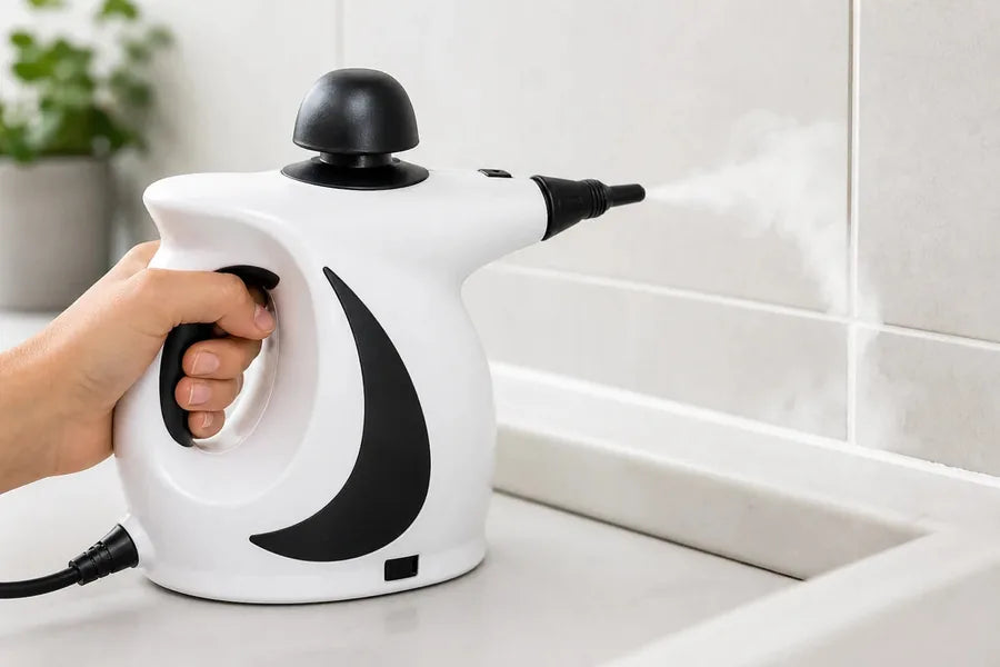 Direcionando o vapor do VaporSmart na área de limpeza